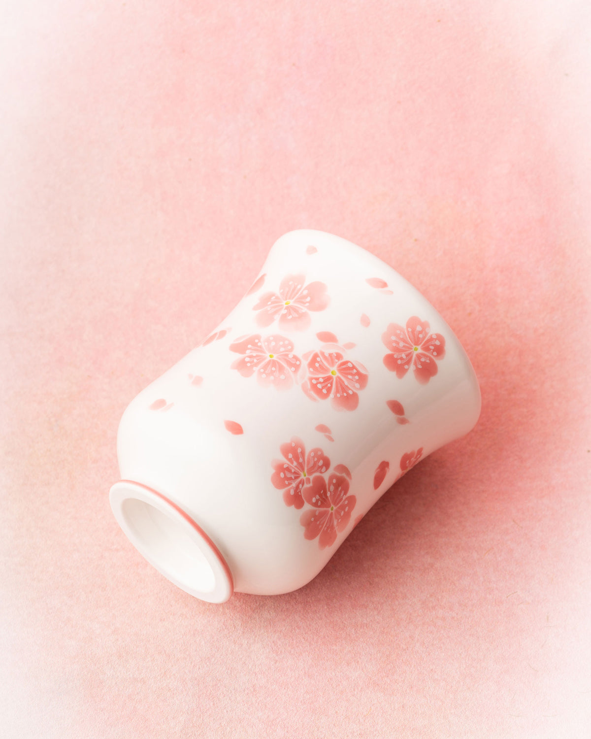 CCCLAY Spring Sakura — Medium Sensory Coffee Cup, 150 ml, hand-painted famille rose porcelain