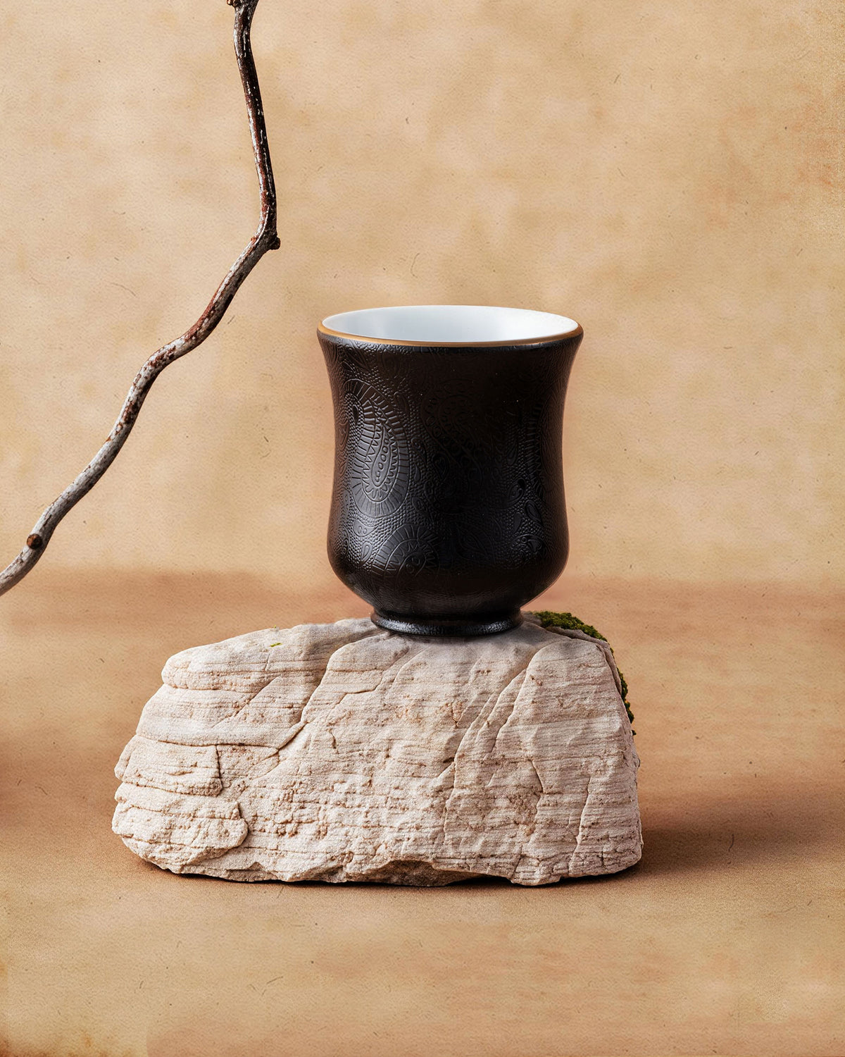 CCCLAY Night Carving Dark Bloom Hand-Carved – Medium Sensory Coffee Cup