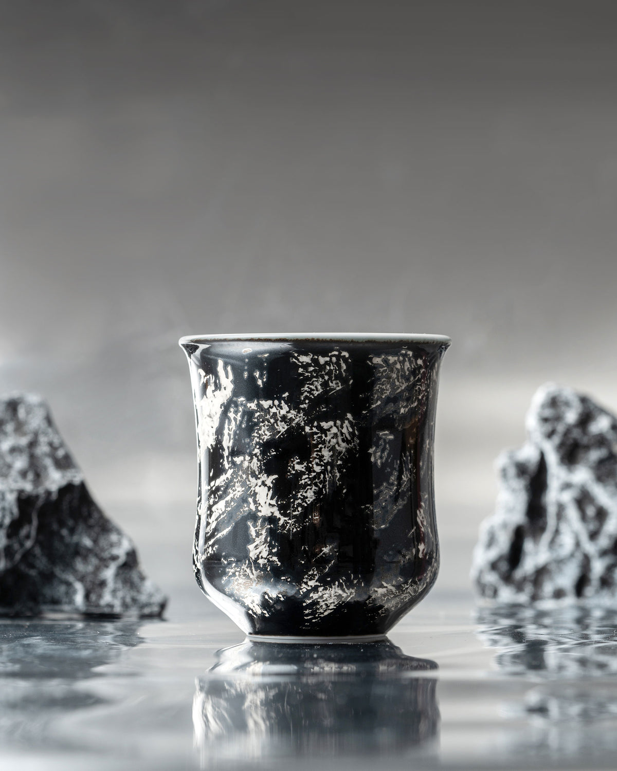 CCCLAY Liquid Silver Hand-Brushed Silver – Medium Sensory Coffee Cup