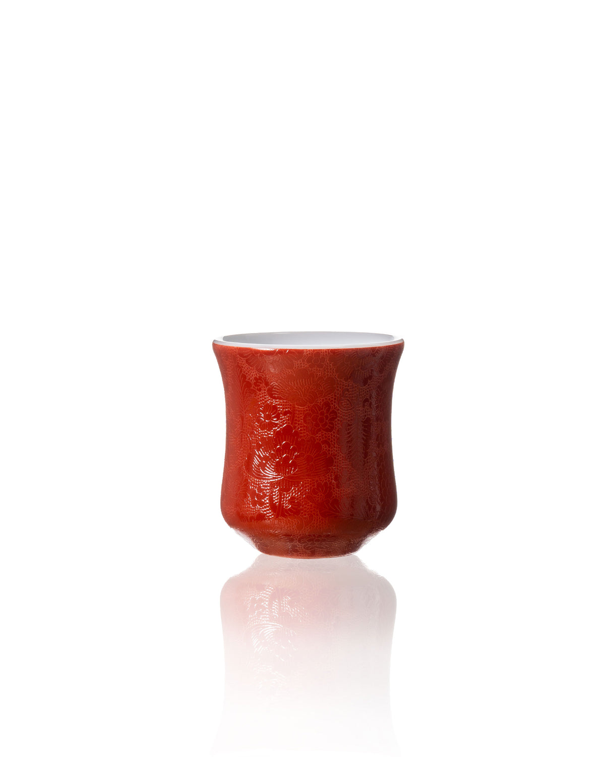 CCCLAY Palace Red Hand-Carved – Medium Sensory Coffee Cup