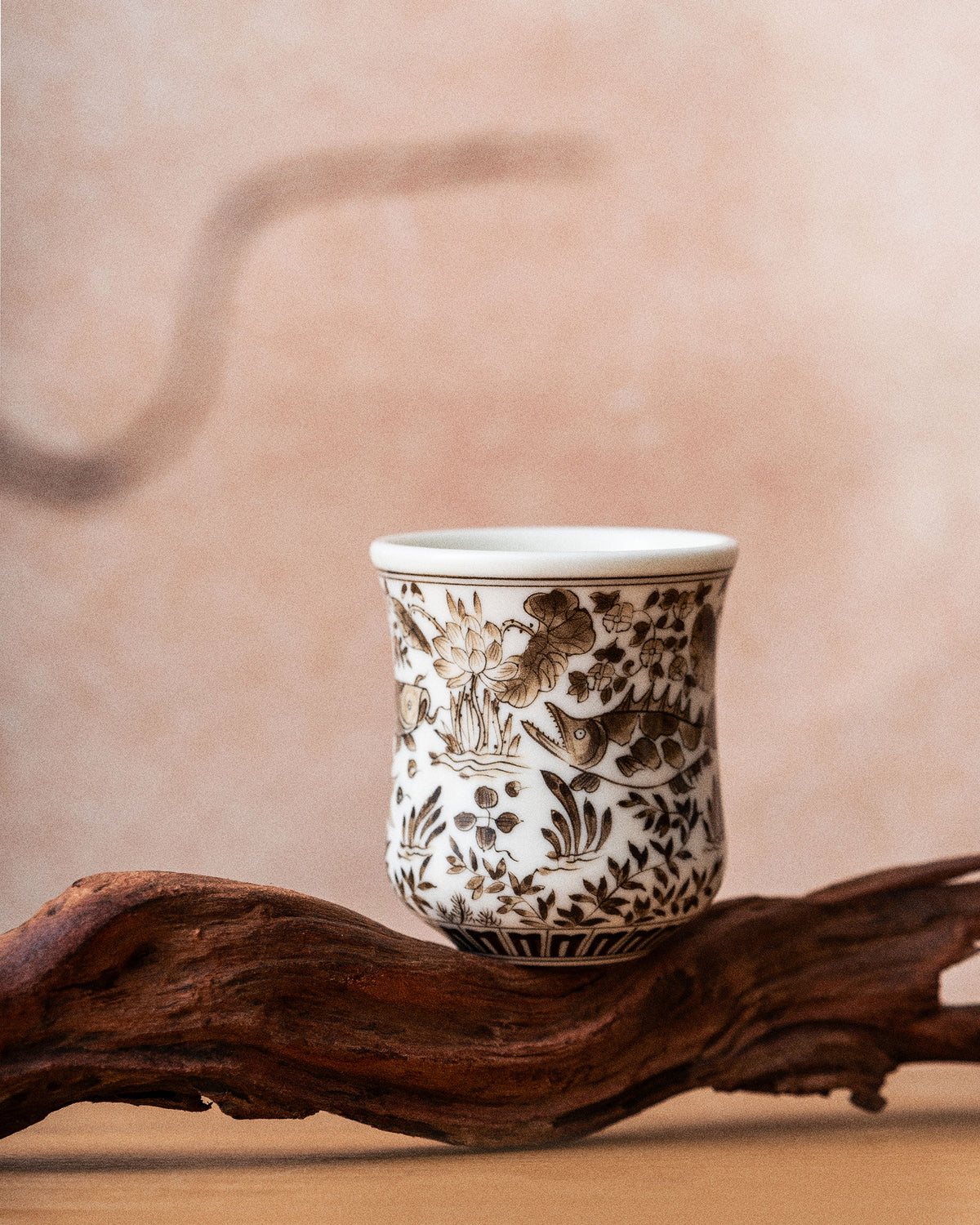CCCLAY Yuan-Inspired Brown-Toned Qinghua – Medium Sensory Coffee Cup