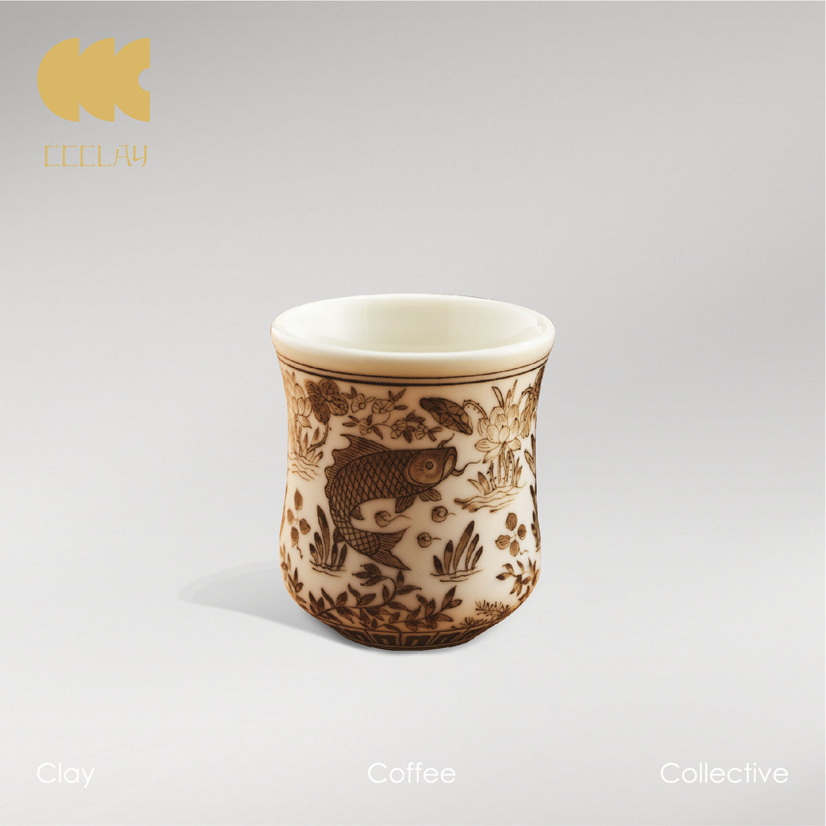 CCCLAY's design, Fish and waterweed, Coffee Cup