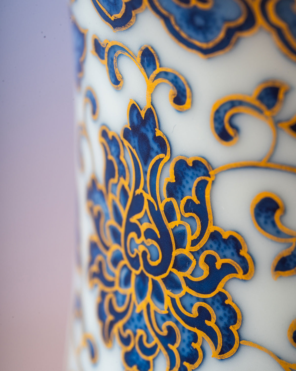 CCCLAY Entwined Lotus Hand-Painted Qinghua – Small Tilt Coffee Cup