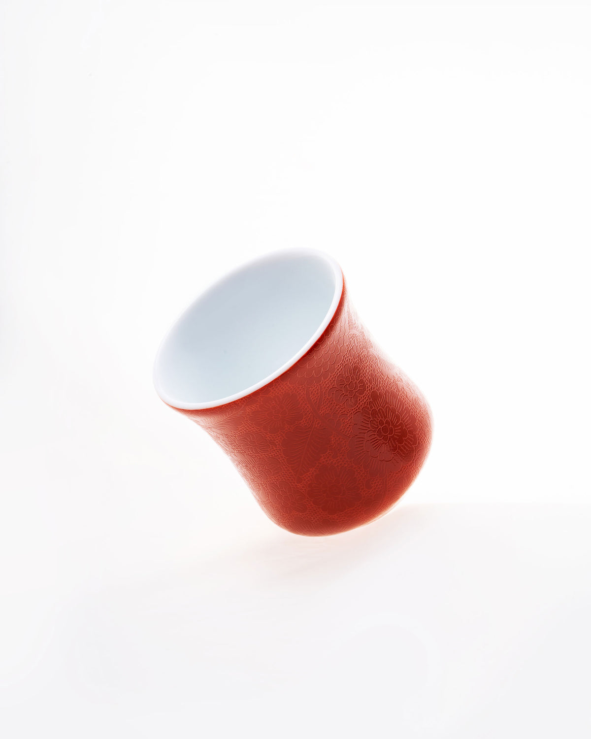 CCCLAY Palace Red Hand-Carved – Medium Sensory Coffee Cup