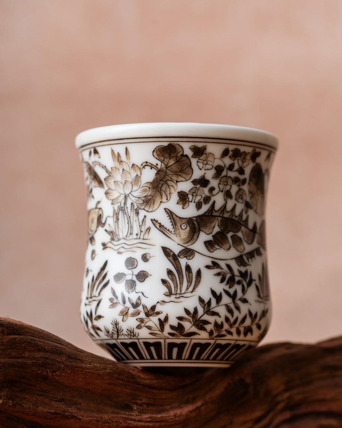 CCCLAY Yuan-Inspired Brown-Toned Qinghua – Medium Sensory Coffee Cup